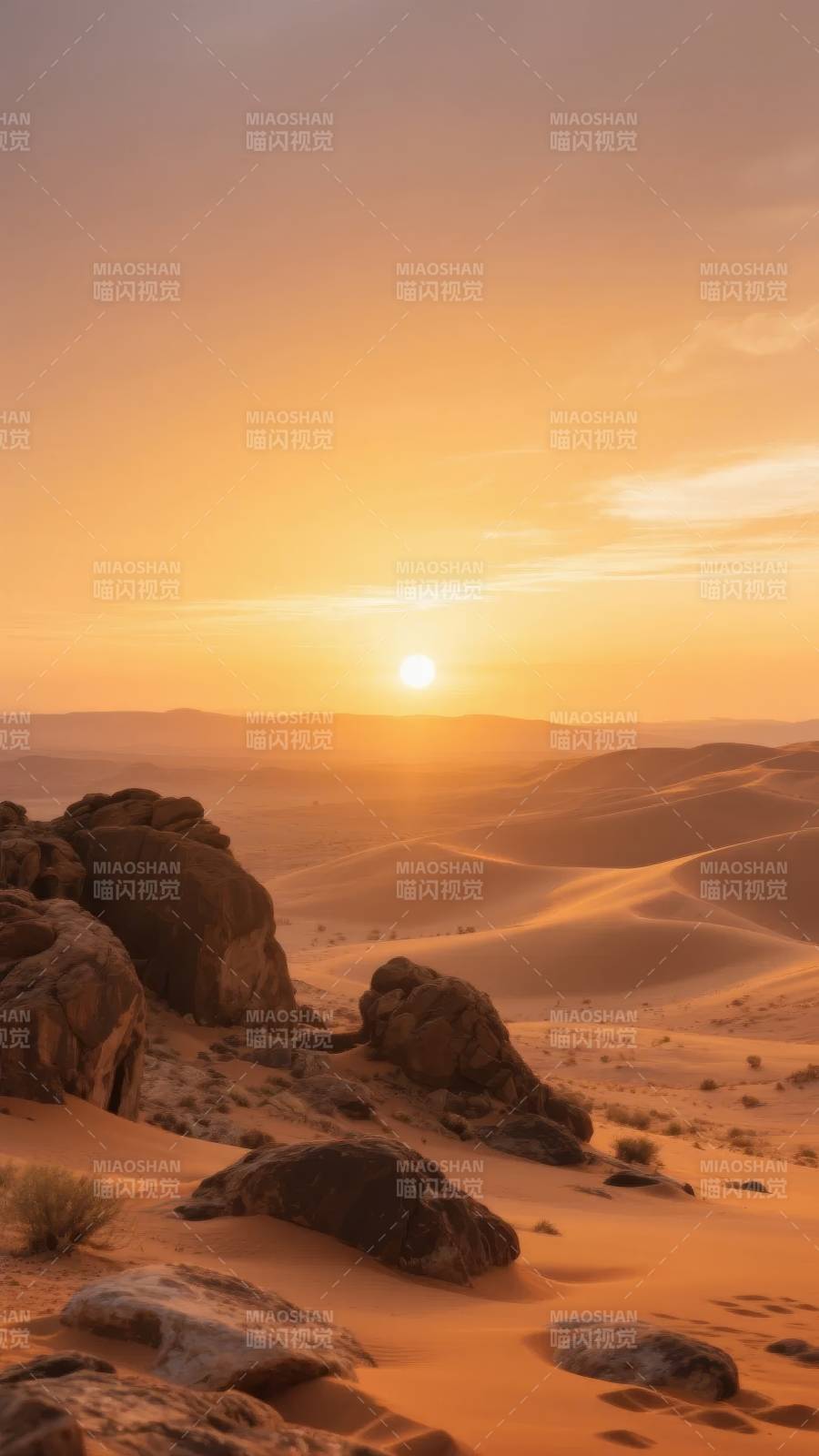 沙漠日落美景图片
