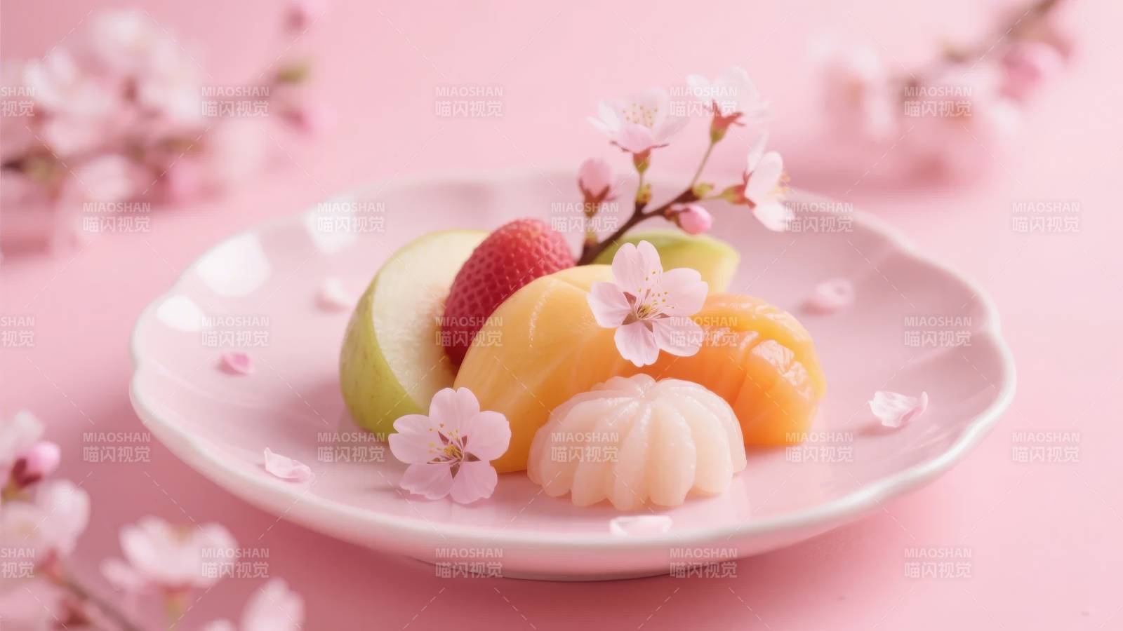 樱花果盘图片