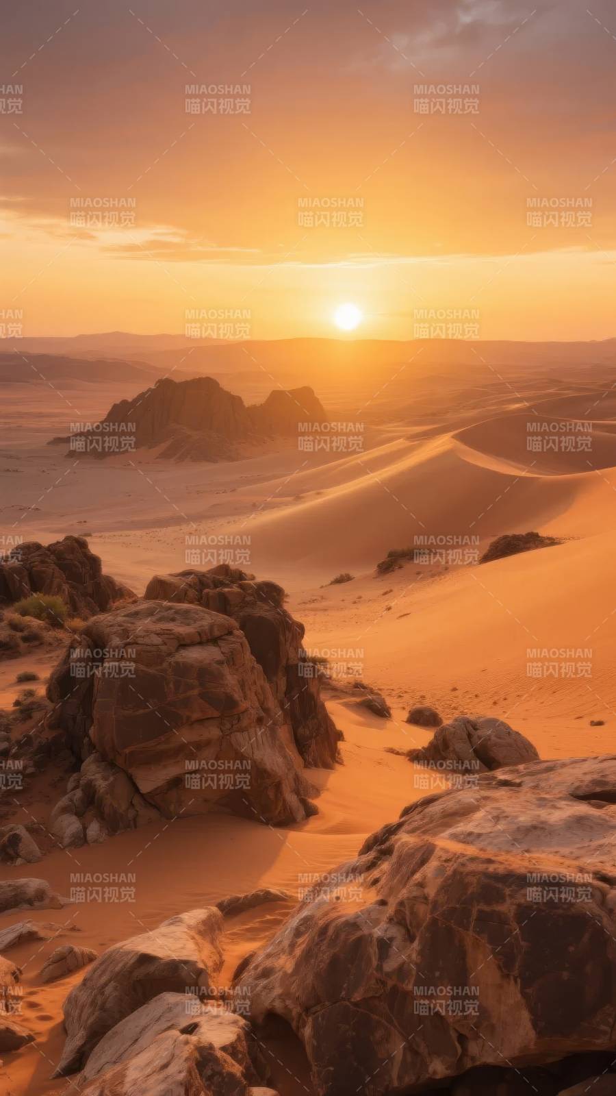 沙漠日落美景图片