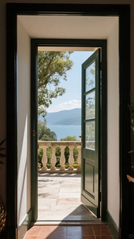 门后湖光山色图片