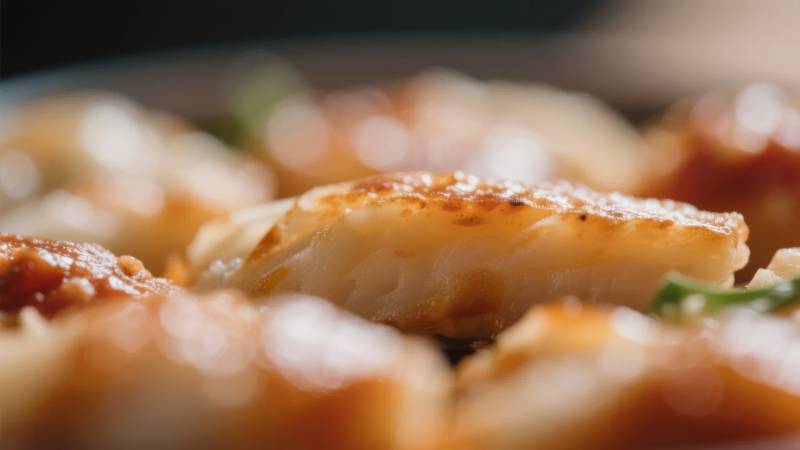 金黄煎鱼片图片