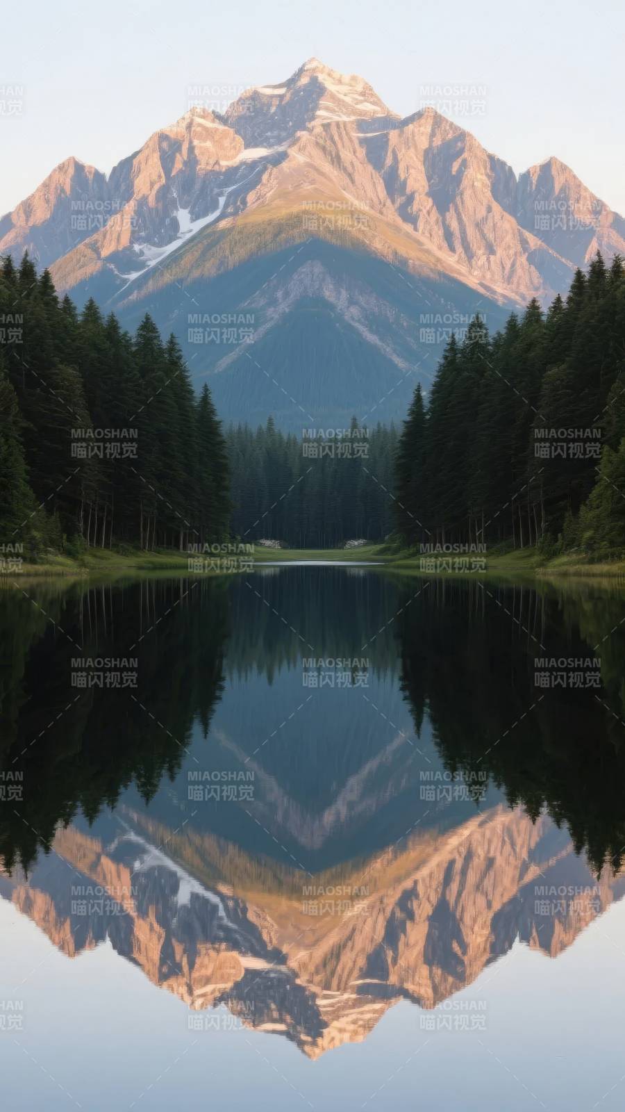 山湖倒影如画图片