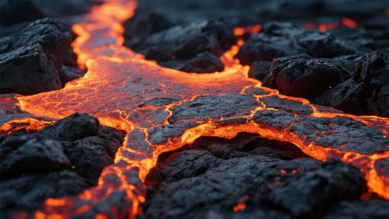岩浆流淌大地图片