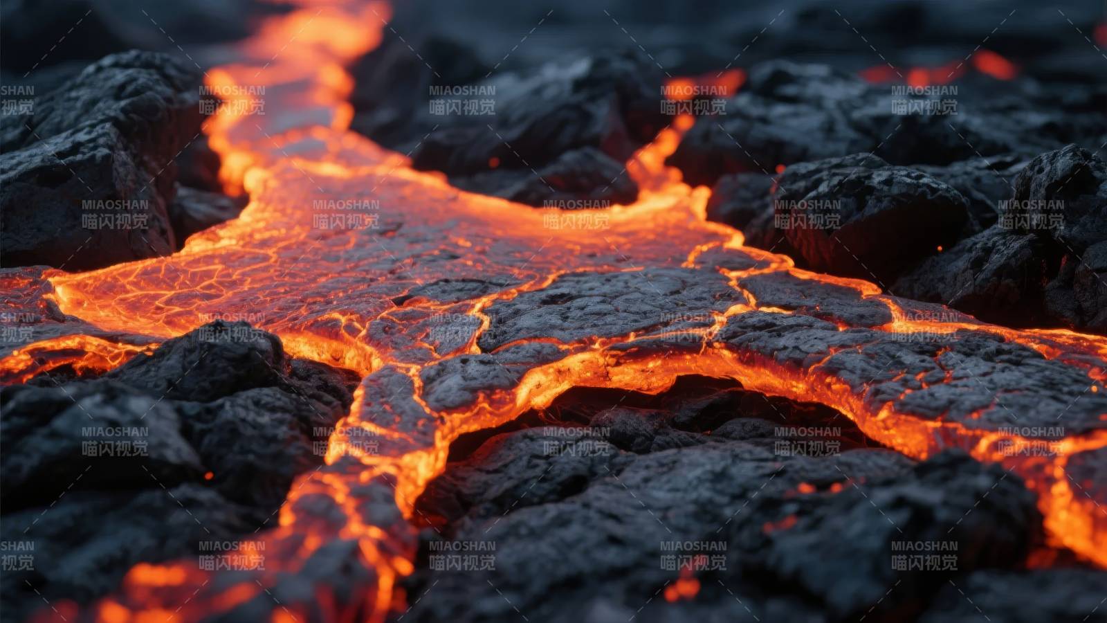 岩浆流淌大地图片