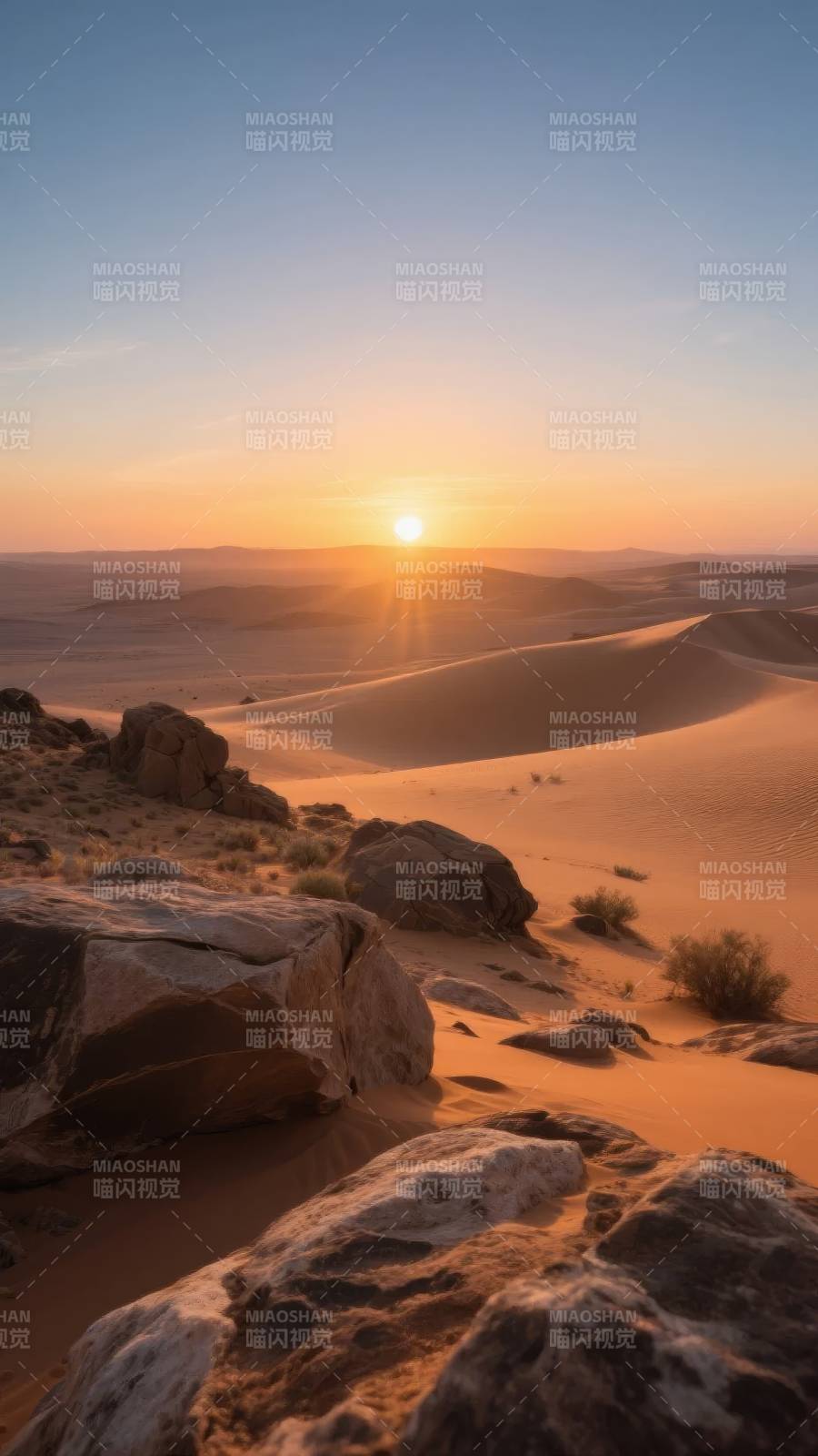 沙漠日落美景图片