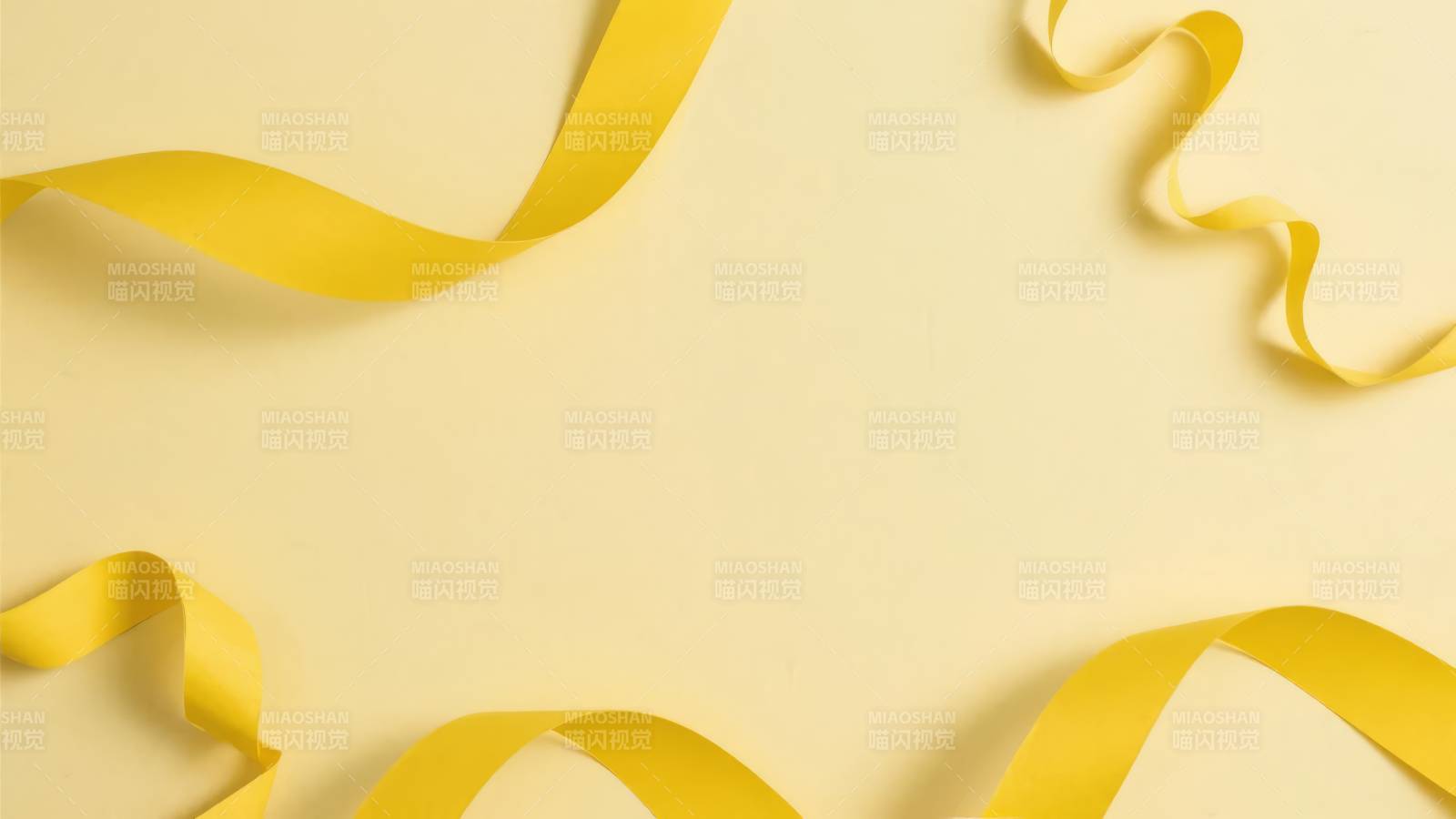 黄色丝带飘逸背景图片