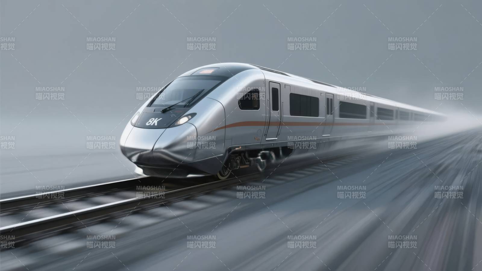 高速列车疾驰而过图片