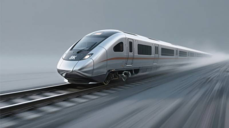 高速列车疾驰而过图片