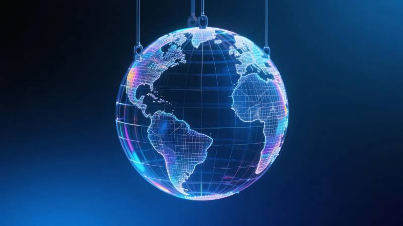 悬浮地球光影图图片