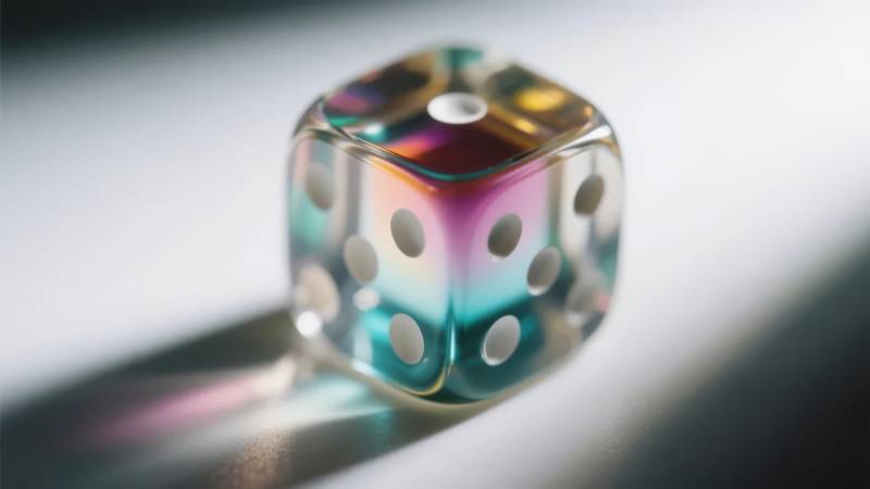 彩虹骰子特写图片