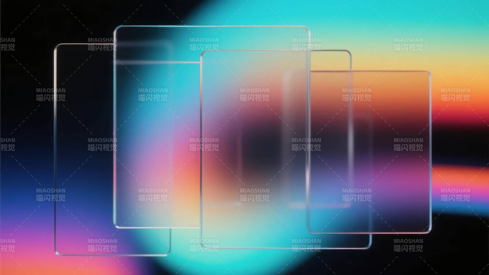 透明框叠影渐变图片