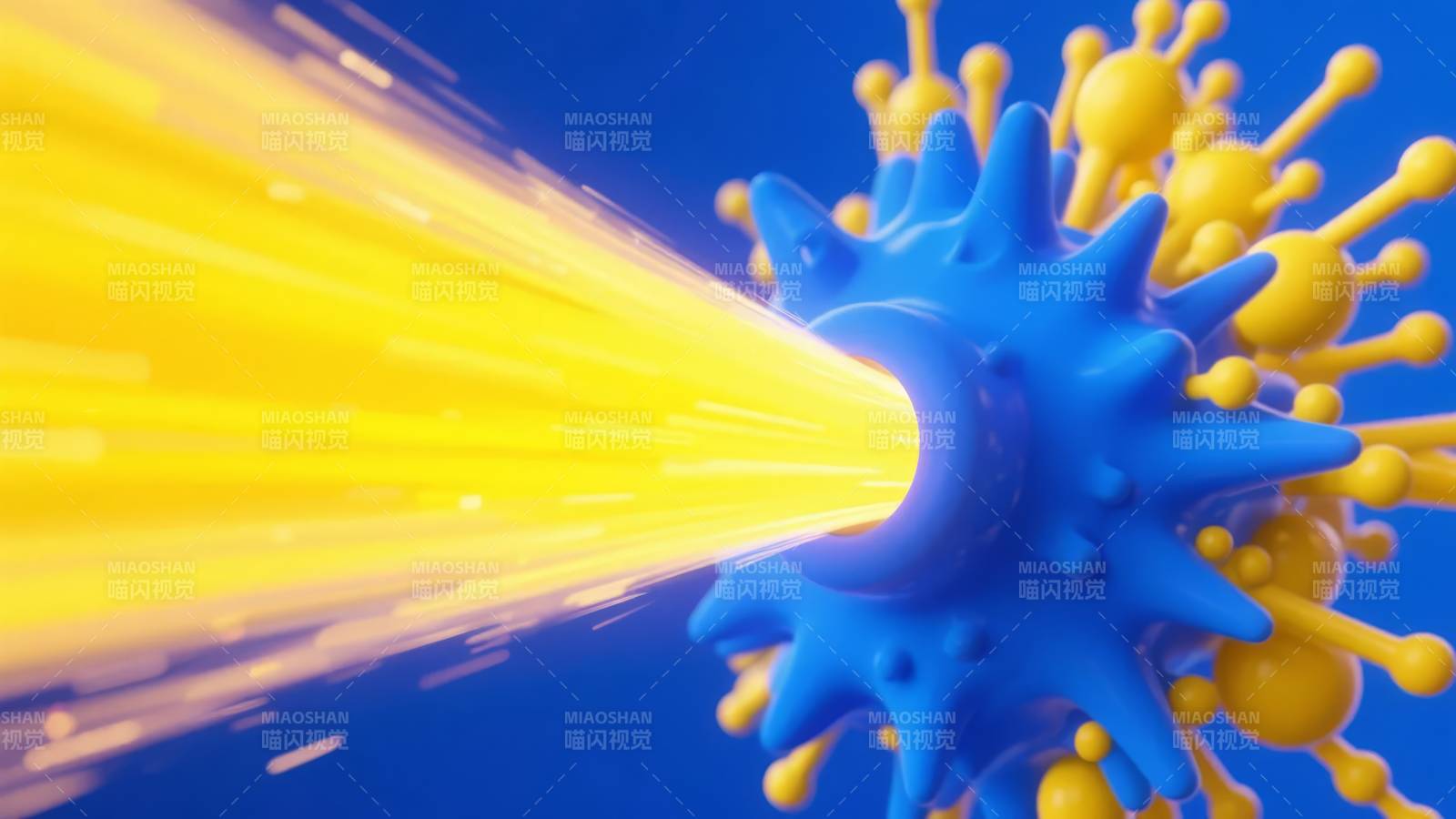 病毒发射能量束图片