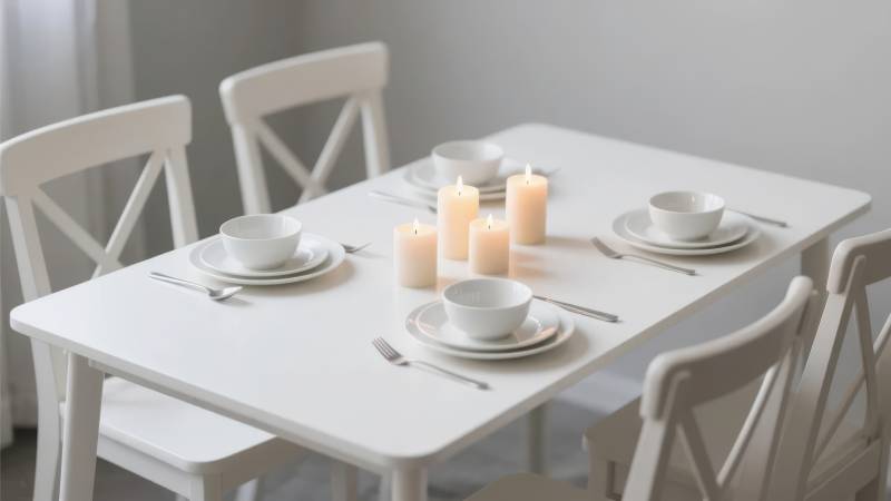 简约餐桌布置图片