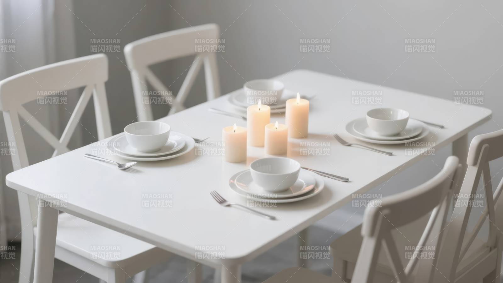 简约餐桌布置图片