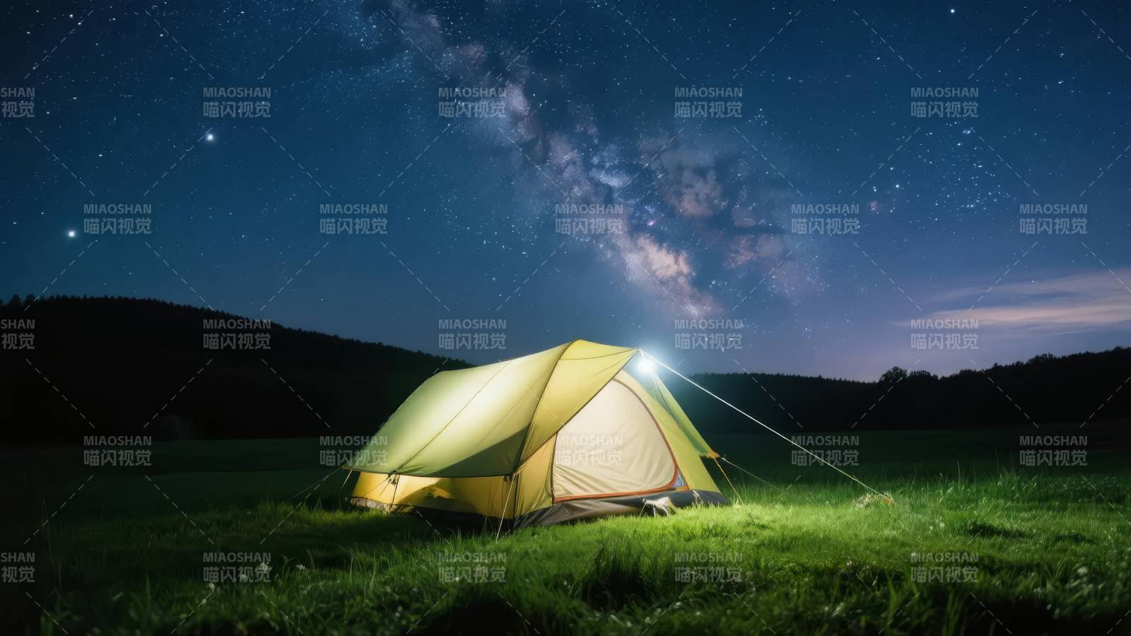 星空下的露营帐篷图片