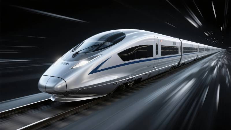 高速列车疾驰而过图片