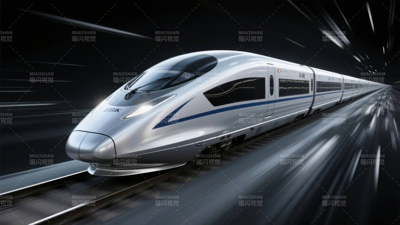 高速列车疾驰而过图片