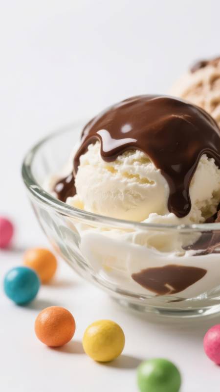 巧克力淋冰激凌图片