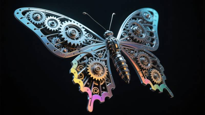 机械蝶翼图片