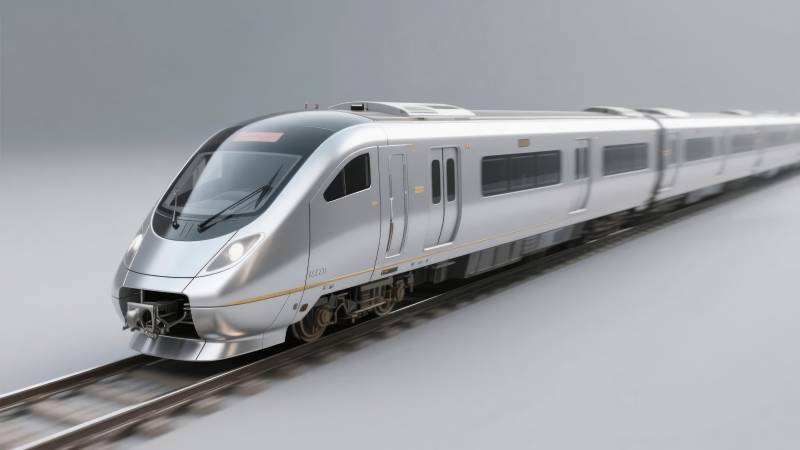 高速列车疾驰而过图片