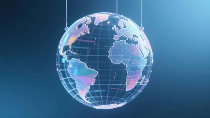 地球悬空 科技感十足图片