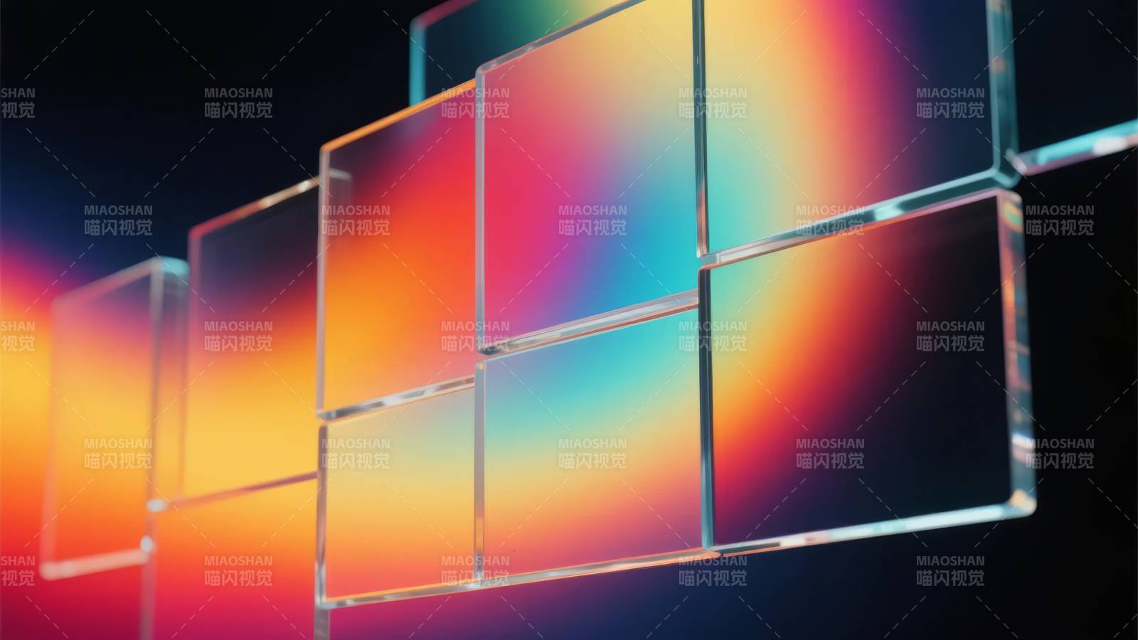 炫彩方块光影交错图片