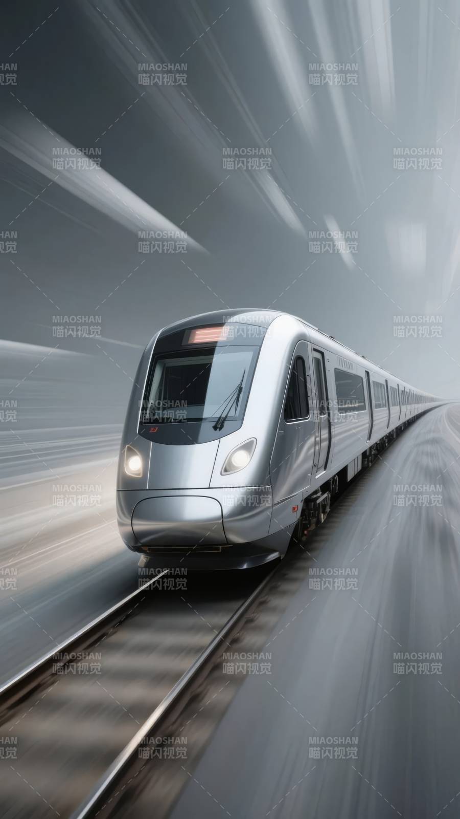 疾驰的银色列车图片