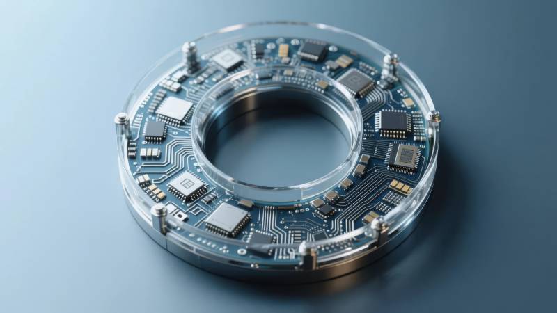 环形电路板特写图片