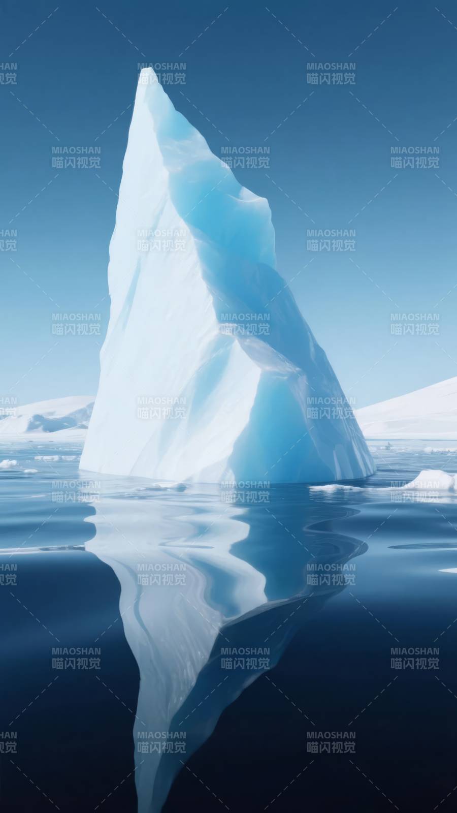 冰山倒影图片
