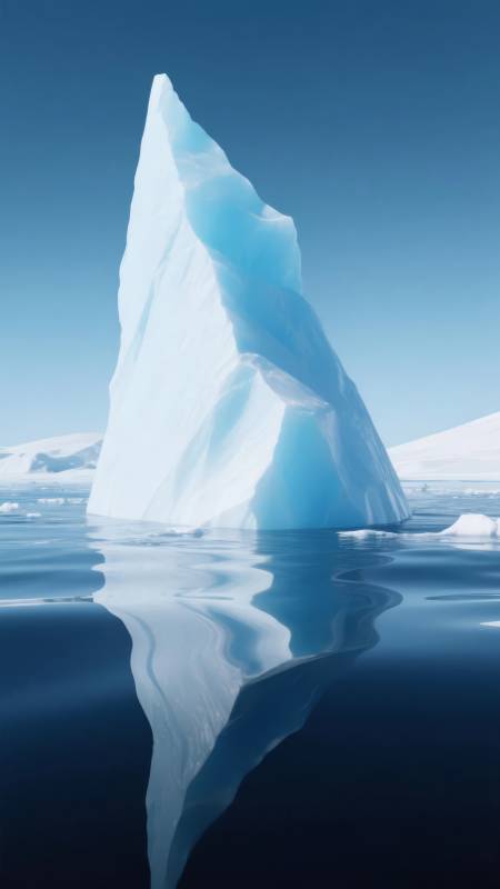 冰山倒影图片