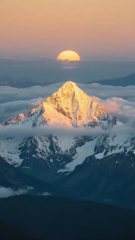 雪山日出云海图片