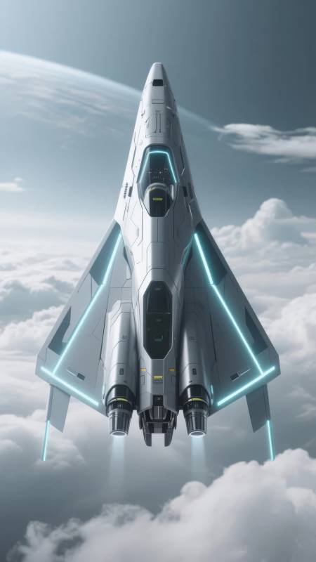 未来战机翱翔天际图片