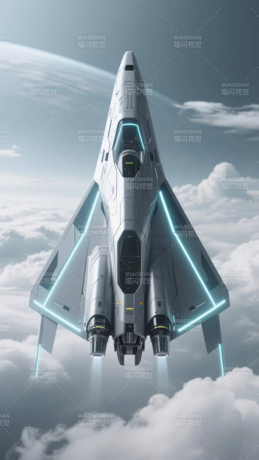 未来战机翱翔天际图片