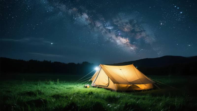 星空下的露营夜图片