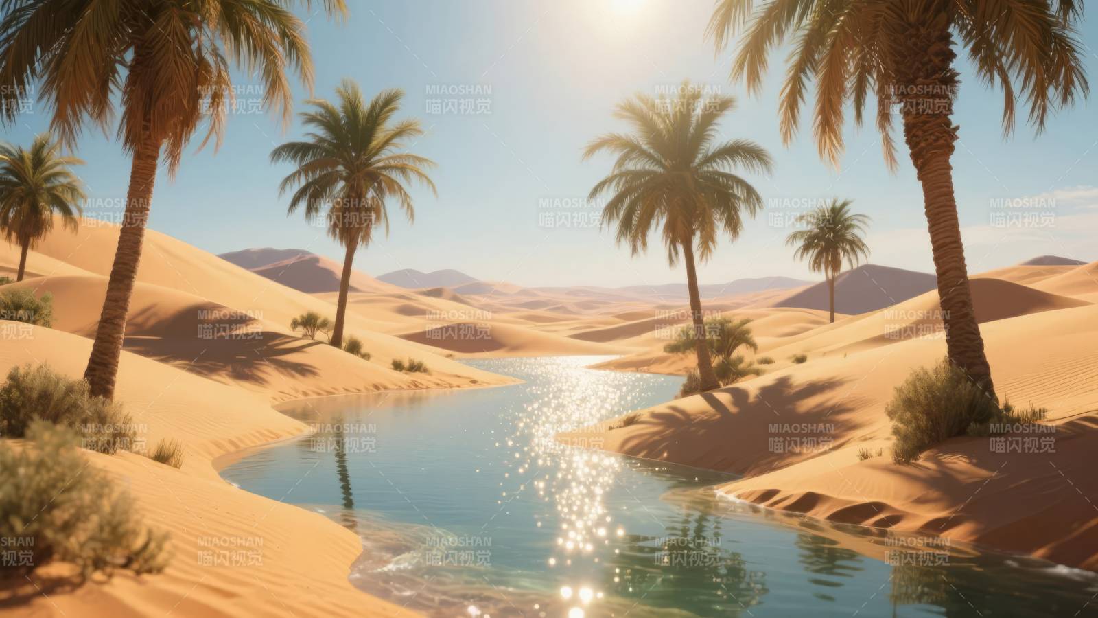 沙漠绿洲奇景图片