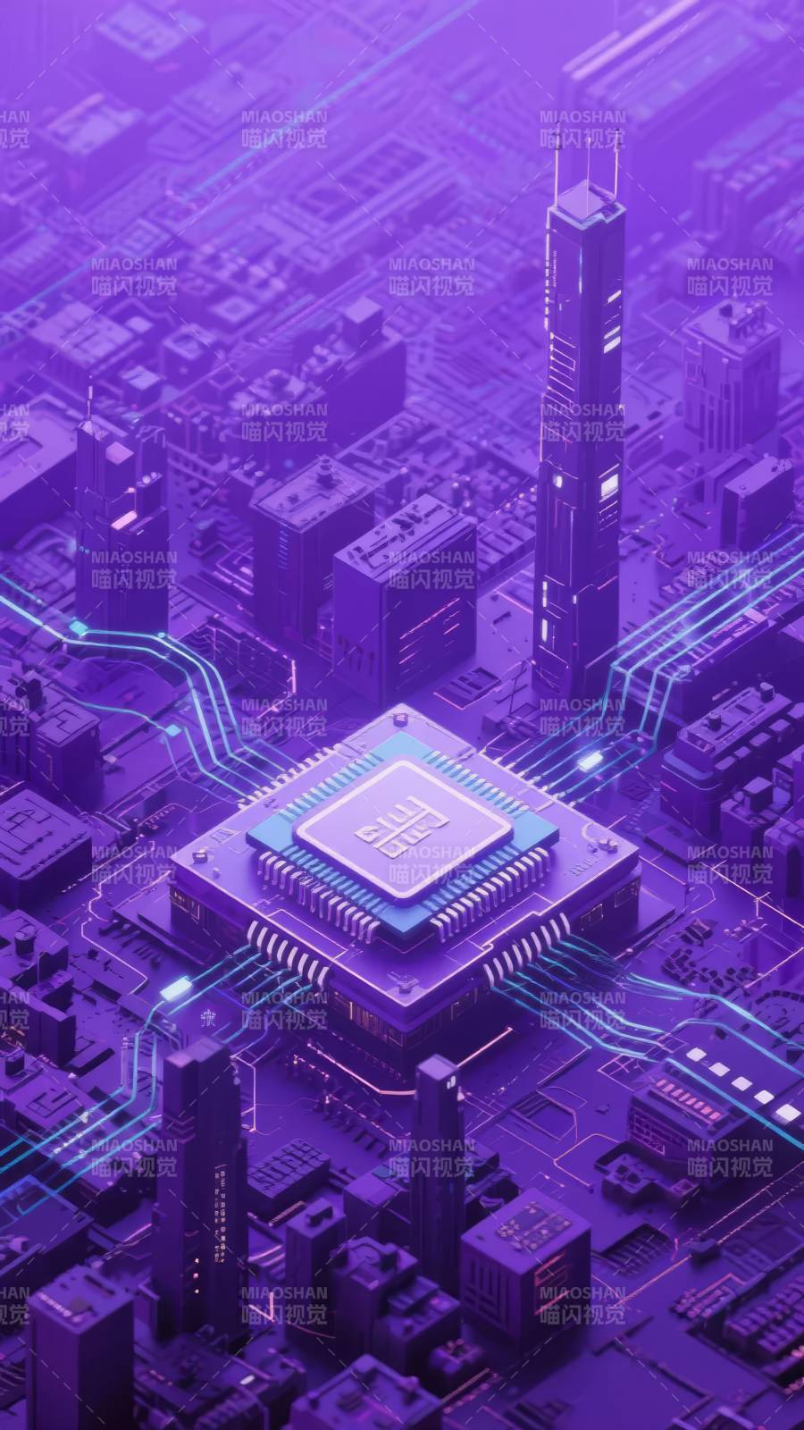 芯片城市未来图景图片
