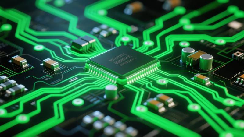 芯片电路板特写图片