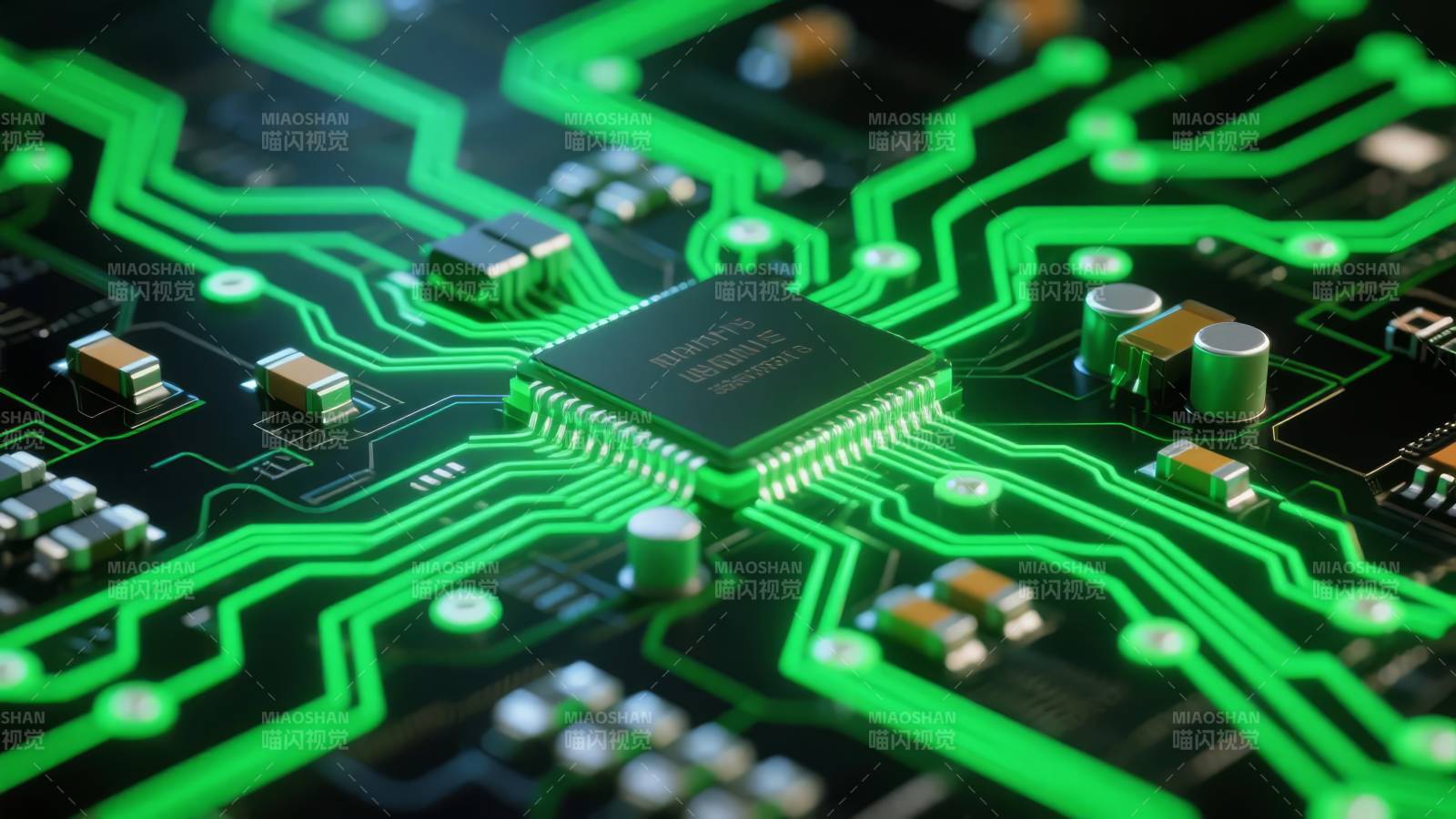 芯片电路板特写图片