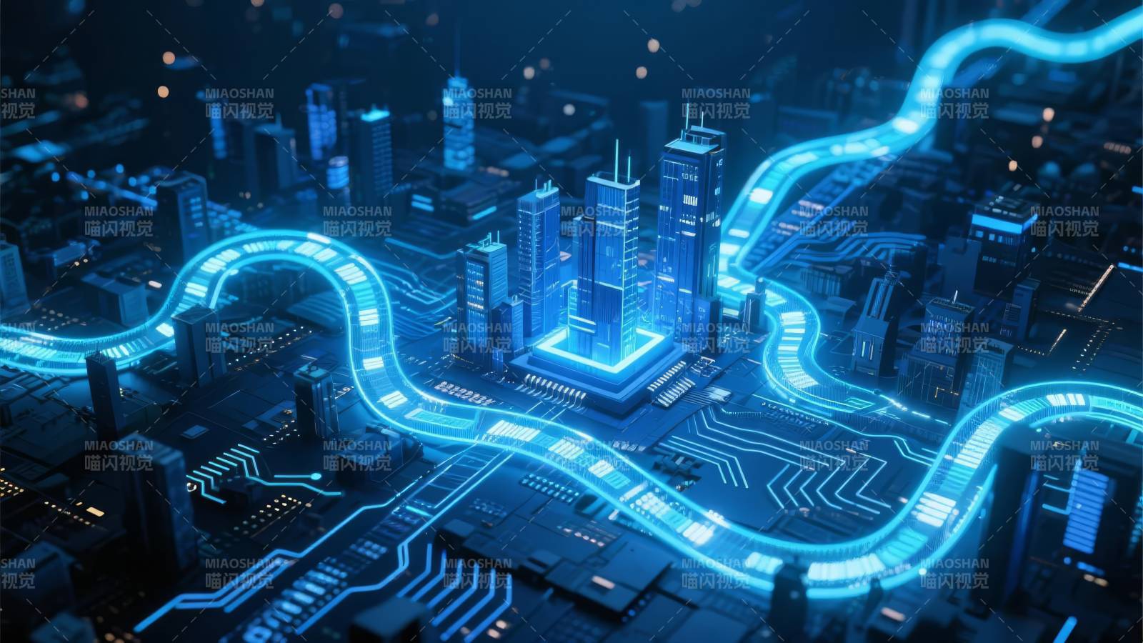 未来城市光路图图片