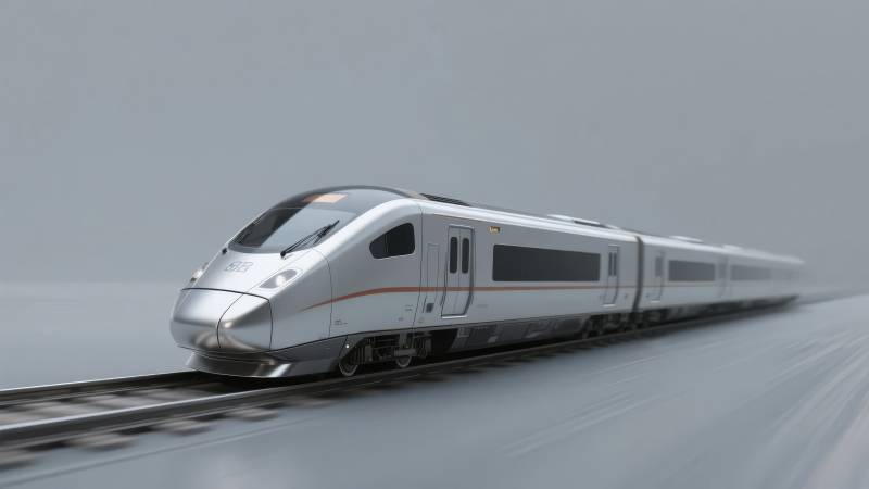 高速列车疾驰而过图片