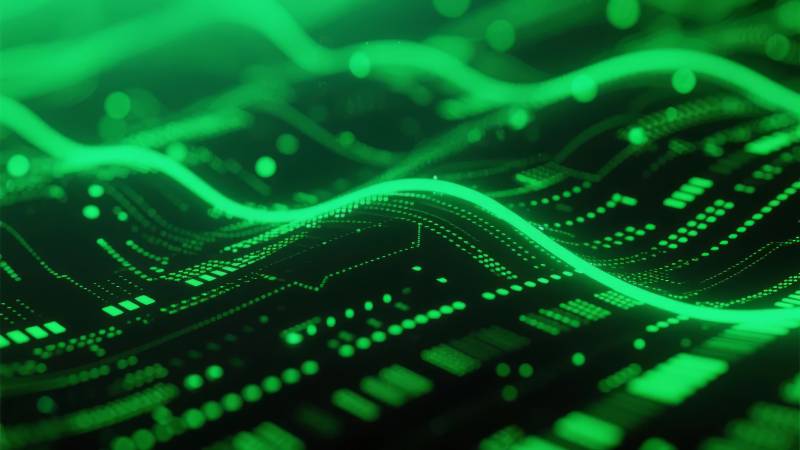 绿色电路波纹图片