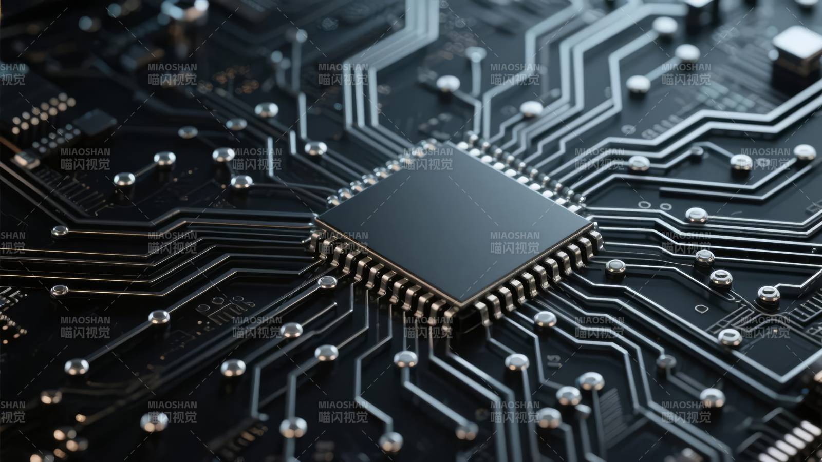 芯片电路特写图片