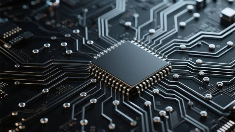 芯片电路特写图片