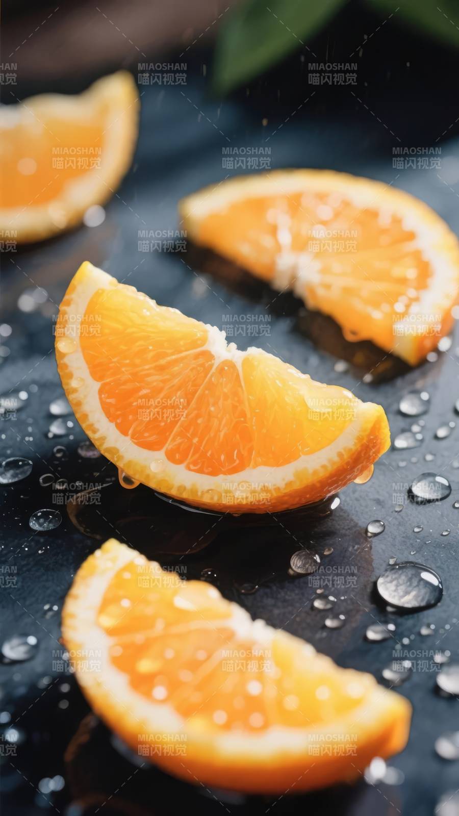 橙片滴水 清新诱人图片