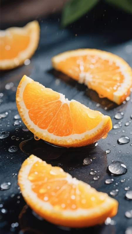 橙片滴水 清新诱人图片