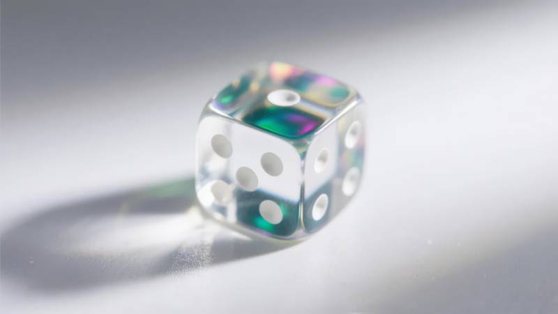 透明骰子光影交错图片