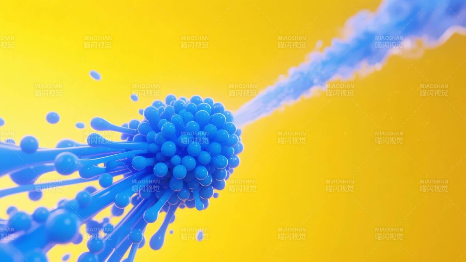 蓝色细胞显微图图片