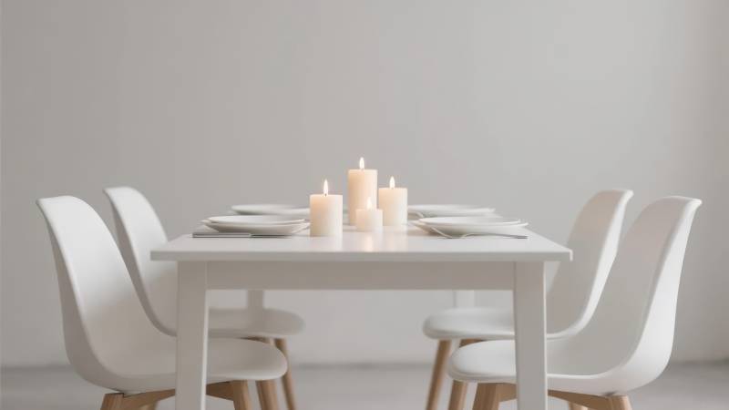 简约餐桌布置图片