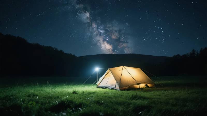 星空下的露营夜图片