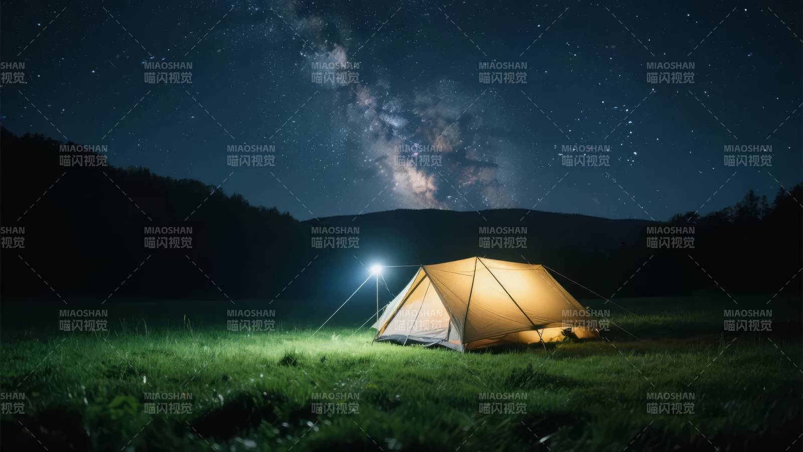 星空下的露营夜图片